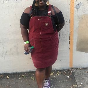 Plus Burgundy Corduroy Skirtall